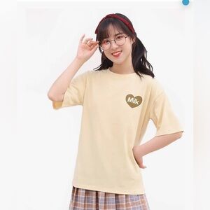 Packitcute Women’s Medium Cotton Crewneck T-Shirt Japanese Style Cute Cartoon